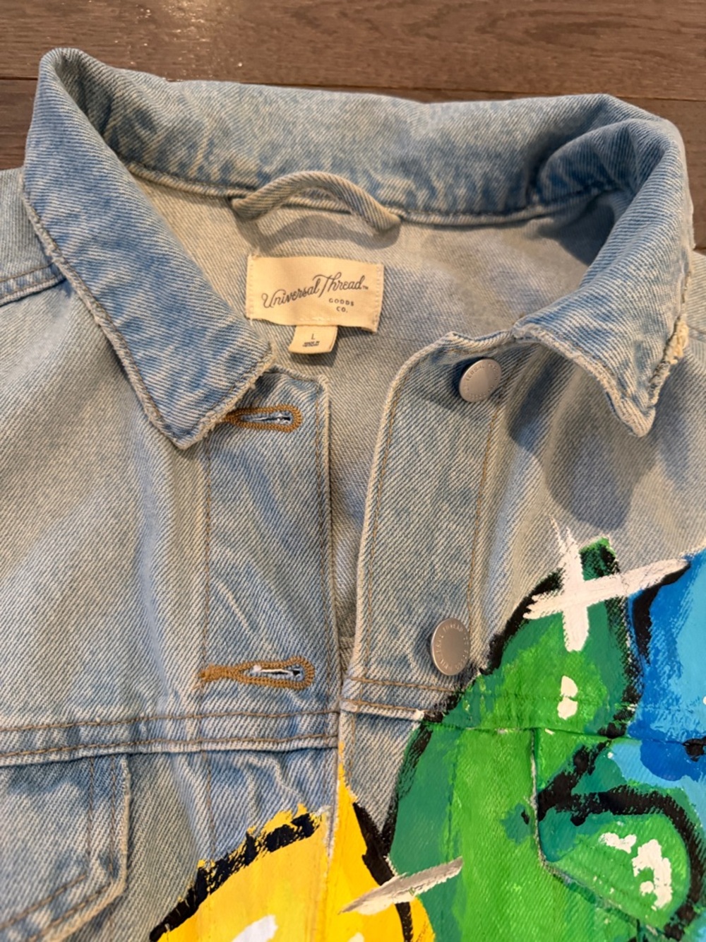 Hand-Painted Denim Jacket - Picture 2 of 5